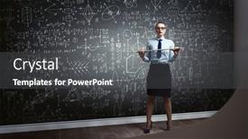  Presentation with teacher - Theme with strict-female-teacher-mixed-media background and a dark gray colored foreground