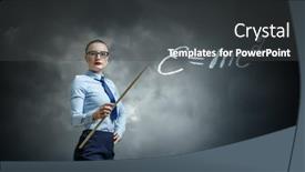  Presentation with teacher - Presentation featuring strict-female-teacher-mixed-media background and a dark gray colored foreground