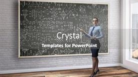  Presentation with female leader social media - Presentation theme consisting of strict-female-teacher-mixed-media background and a gray colored foreground