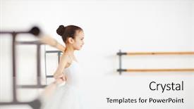  Presentation with ballerina - Audience pleasing slide set consisting of strictness - side view young ballerina backdrop and a white colored foreground