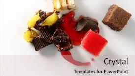  Presentation with chocolate strawberry - Beautiful slides featuring strike coffee - broken chocolate cream and strawberry backdrop and a  colored foreground