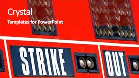  Presentation with scoreboard - Cool new theme with striking - baseball scoreboard and sky backdrop and a crimson colored foreground