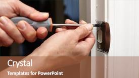  Presentation with viedo of deacons in pastor installation service - Theme enhanced with striking - door strike plate installation background and a red colored foreground