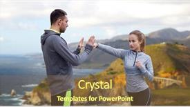  Presentation with trainer - Slide set with striking - fitness sport martial arts background and a tawny brown colored foreground