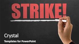  Presentation with labor strike - Cool new PPT layouts with striking - strike backdrop and a dark gray colored foreground