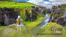  Presentation with tundra - PPT layouts enhanced with striking canyon fyadrarglyufur in iceland background and a gold colored foreground