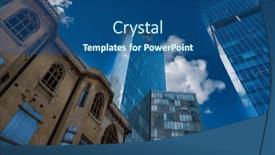  Presentation with modern building - PPT layouts featuring striking-image-capturing-the-stark background and a ocean colored foreground