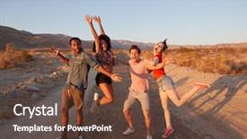  Presentation with fun brain - PPT theme enhanced with striking poses in the desert background and a tawny brown colored foreground