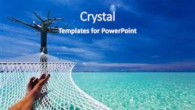  Presentation with lagoon - Presentation theme enhanced with waves string - man's crossed legs in hammock background and a ocean colored foreground
