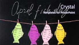  Presentation with fish - PPT theme consisting of string and phrase april background and a wine colored foreground