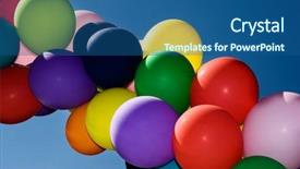  Presentation with balloons - Audience pleasing presentation design consisting of string of balloons backdrop and a ocean colored foreground