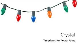  Presentation with white christmas - Slide deck consisting of string of christmas lights isolated background and a white colored foreground