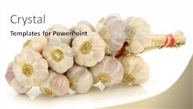  Presentation with garlic - PPT theme consisting of string-of-garlic-bulbs background and a white colored foreground