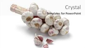  Presentation with pink white - Theme featuring string-of-pink-garlic-bulbs background and a white colored foreground