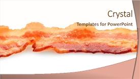  Presentation with bacon - Presentation theme featuring strip - tasty bacon slice isolated background and a cream colored foreground
