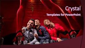  Presentation with dance beautiful couple dancing ballroom - Slide deck consisting of strip - three men sitting in front background and a wine colored foreground