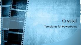  Presentation with film strip - Cool new PPT theme with strip for textures and background backdrop and a light blue colored foreground