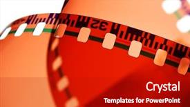  Presentation with film strip - Presentation theme having strip isolated over whhite background background and a crimson colored foreground