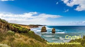  Presentation with australia melbourne - Slide set with strip of the twelve apostle background and a tawny brown colored foreground