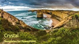  Presentation with melbourne - Theme consisting of strip of the twelve apostle background and a tawny brown colored foreground