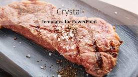  Presentation with food bbq - Theme with strip-steak-with-salt background and a lemonade colored foreground