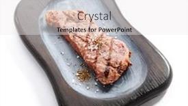  Presentation with beef steak bbq strip steak - Amazing PPT theme having strip-steak-with-salt backdrop and a white colored foreground