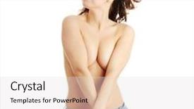  Presentation with blue - Cool new slide set with strip tease - young topless caucasian woman backdrop and a  colored foreground