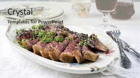  Presentation with barbecue - Amazing theme having stripe bottom - barbecue cote de boeuf backdrop and a soft green colored foreground