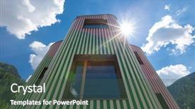  Presentation with modern hi tech design - Presentation consisting of stripe bottom - modern design house exterior view background and a dark gray colored foreground