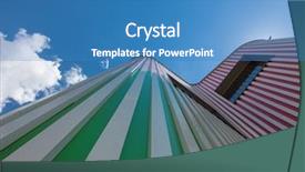  Presentation with stripe - Beautiful presentation design featuring stripe bottom - modern design house exterior view backdrop and a teal colored foreground