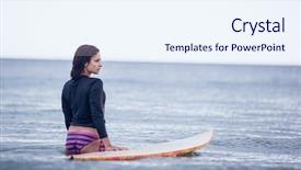  Presentation with stripe - Amazing slides having stripe bottom - rear view of a woman backdrop and a  colored foreground