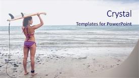  Presentation with rear view of bodyguard - PPT layouts with stripe bottom - rear view of a young background and a  colored foreground