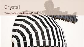  Presentation with restaurant - Presentation theme enhanced with striped-awnings-of-a-restaurant background and a lemonade colored foreground