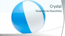  Presentation with white - Presentation theme having striped ball isolated on white background and a cool aqua colored foreground