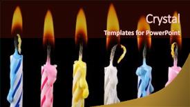  Presentation with birthday - Amazing PPT layouts having striped birthday candles backdrop and a wine colored foreground