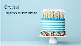  Presentation with sprinkles - Slide set enhanced with striped-buttercream-birthday-cake background and a sky blue colored foreground