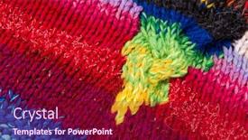  Presentation with red blue yellow - Slide set consisting of striped-colorful-wool-texture-handmade background and a violet colored foreground