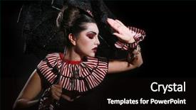  Presentation with runway fashion - Beautiful presentation theme featuring striped fashion with dramatic lighting backdrop and a wine colored foreground