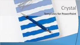  Presentation with journal - Beautiful PPT theme featuring striped journal with glasses pen backdrop and a white colored foreground