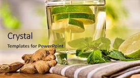  Presentation with healthy drink - Presentation featuring healthy detox drink with ginger background and a yellow colored foreground