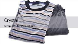  Presentation with pajama - Presentation design with striped pajama on a white background and a light gray colored foreground