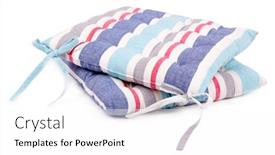  Presentation with chemistry white pills - PPT theme enhanced with striped-pillows-isolated-on-white background and a white colored foreground