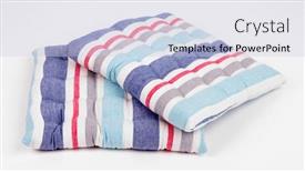  Presentation with white pills spilled from pills - Presentation theme consisting of striped-pillows-isolated-on-white background and a lemonade colored foreground