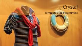  Presentation with orange life buoy splash water - Beautiful slide deck featuring striped vest and life-buoy backdrop and a gold colored foreground