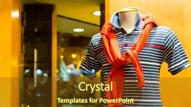  Presentation with orange life buoy splash water - Colorful slide set enhanced with striped vest and life-buoy backdrop and a tawny brown colored foreground