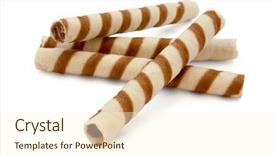  Presentation with wafer - Slide deck having striped wafer rolls filled background and a cream colored foreground