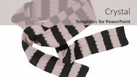  Presentation with wool - Presentation design with striped wool scarf isolated on white background background and a light gray colored foreground