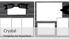  Presentation with scrapbook - Beautiful slide set featuring album remembrance nostalgia - stripes and ribbon square frame backdrop and a light gray colored foreground