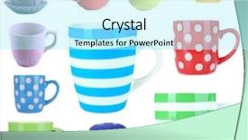  Presentation with colorful - Slide set consisting of stripes blue - collage of colorful cups isolated background and a arctic colored foreground