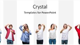  Presentation with ethnics gropus - Presentation design having stripes isolated background smiling making background and a  colored foreground